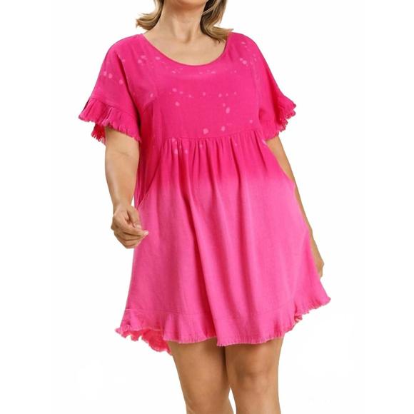 NEW UMGEE dip dye pocket dress in pink - Picture 1 of 6